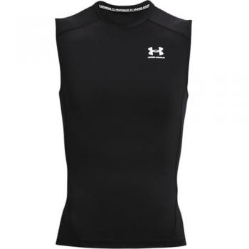 Camiseta sin mangas Under Armour HeatGear Compression para hombre, color negro y blanco, talla XS