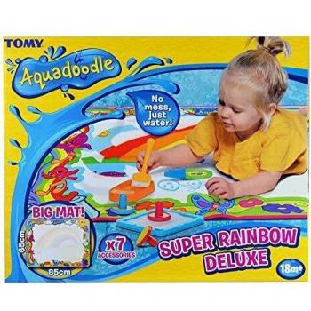 Aquadoodle Super Rainbow Deluxe Large Water Doodle Mat, Official TOMY No Mess Colouring & Drawing Game, Suitable for Toddlers and Children From 18 Months