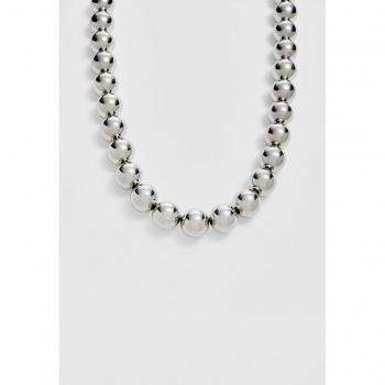 Stradivarius Grey Metal Sphere Necklace OS