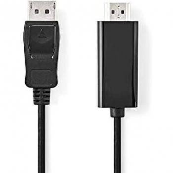 Cable DisplayPort a HDMI 3m - Conector macho, 1080p, PVC, negro
