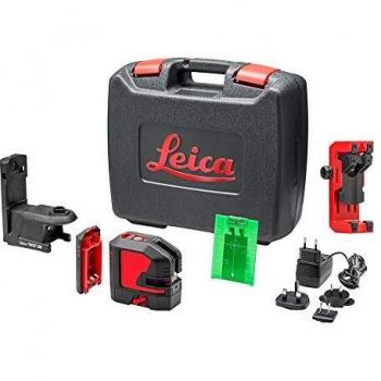 Leica Lino L2P5G Green Point and Line Laser Level with Wall Adapter, Charger, and Li-ion Battery