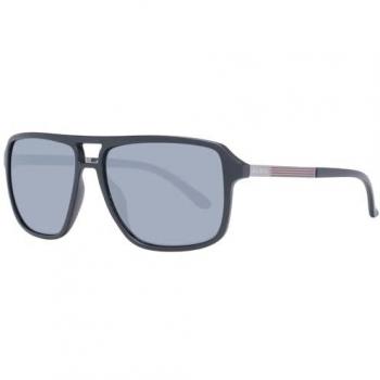 Guess Square Unisex Matte Black Smoke Grey Sunglasses - One Size Classic Aviator Style