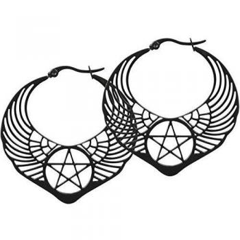 Wildcat Winged Pentagram Set de Pendientes Standard, 316L,