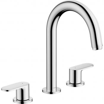 Grifo monomando para lavabo Hansgrohe Vernis Blend, cromado, 3 agujeros, con desagüe sintético y extraíble