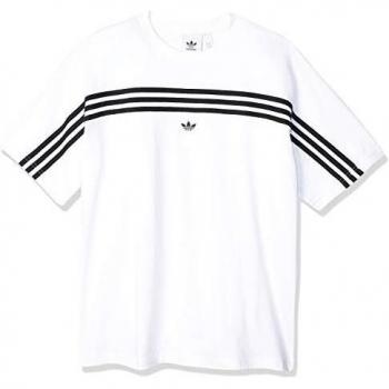 adidas 3stripe SS tee Camiseta de Manga Corta, Hombre, White/Black, 2XL