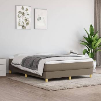 Cama box spring con colchón de muelles en tela gris taupe 140x200 cm Tortora Vidaxl