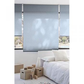 Estor Enrollable Translúcido Estampado Motas Azul 45 x 150 cm - Instalación Sin Herramientas Easy Fix - Envío Gratis