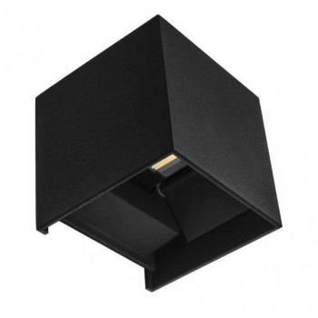 Aplique Barredor De Pared 10w 6000k Segmento Negro Ip65 10x10x10cm Aluminio 800lm Orientable