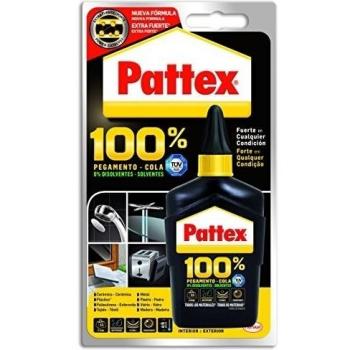 Pattex 100% - Adhesivo multimaterial transparente, botella 100gr