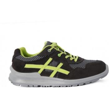 Zapato de seguridad U-Power Nico talla 44 gris/verde piel/malla S1P SRC EN20345