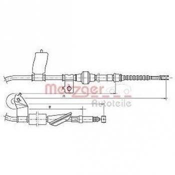 Cable de freno de mano Metzger 17.4018 para Honda Civic trasero izquierdo