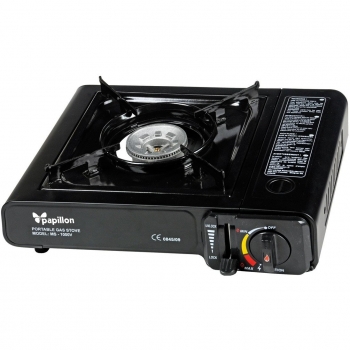 Papillon 08140120 Cocina Gas a Cartucho con Maletin Negro, 34X27X8