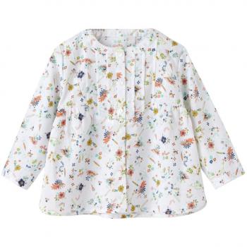 VERTBAUDET Blusa de Chambray bebé niña Blanco Estampado 6M