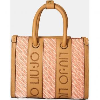 Bolso Boston marrón de rafia Liu Jo