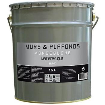 Pintura Acrílica Monocapa Mate para Paredes y Techos, 10 Litros, Color Blanco Addict