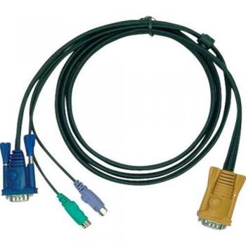 ATEN PS2 KVM Cable, SPHD-15 Male to VGA and PS2, 2L5206P, 20 Feet