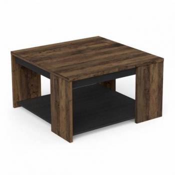 Mesa de Centro Mónaco Roble Saloon y Negro Estructurado 42x80 cm