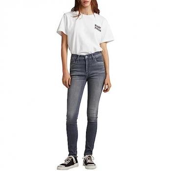 Pepe Jeans - Vaquero pitillo de mujer tiro alto en color gris claro, modelo Regent, jeans skinny, denim ug6, talla 27W / 32L