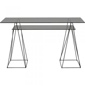 Mesa Escritorio Minimalista Kare Design Polar Negra 8mm ESG 135x65 cm