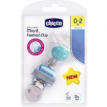 Chicco Pack Chupete Micrò 0-2M Con Clip Fashion Azul 1 Unidad 200 g