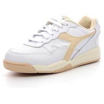 Zapatillas Sneakers Diadora Winner 501.179584.d0296 para mujer en color blanco con detalles en naranja y salmón, talla 38