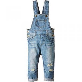 MiniMize MMSTORM Destroyed Denim Dungarees - U - Peto unisex, color blau - light blue denim, talla 74