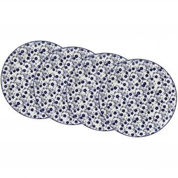 Ritzenhoff & Breker Speiseteller-Set Royal Sakura, 4-Teilig, 26,5 cm Durchmesser Vajilla, Porcelana, Azul/Blanco, 26.50 x 26.50 x 3.00 cm, 4