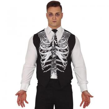Conjunto Chaleco y Corbata Esqueleto