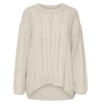 Vero Moda Women's Regular Fit Round Neck Knit Cardigan in Grey, Size M