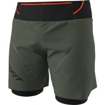 Pantalones Cortos 2 en 1 Dynafit Ultra para Trail Running - Hombre, Talla 2XL, Color Verde