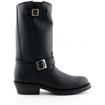 Grinders Rebel Unisex Black Smooth Sole Western Leather Boots EU42