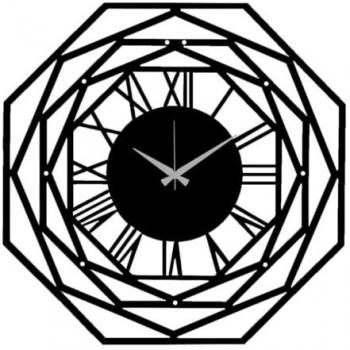 Reloj de Pared Geométrico 50 cm - Metal Negro - Epikasa