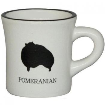 Silueta blanco y negro taza taza blanca Pomeranian mo-mugw-v32