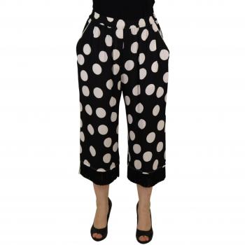 Dolce & Gabbana Polka Dot Mid Waist Cropped Trouser Pants - IT48 | XL
