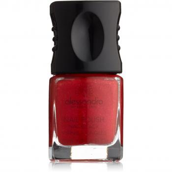 Laca de Uñas Alessandro 10 ml - Rojo Caliente y Marrón Suave, Código de Color 44 Pink Cadillac
