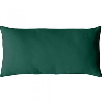 Cojín 30x50 cm de algodón color verde oscuro, no desenfundable