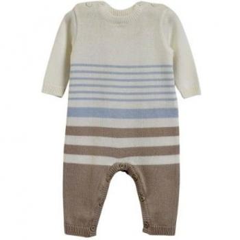 Natures purest bio Baby punto Tram pler Mono Pelele Certificado algodón creme blue Talla:3 - 6 Monate