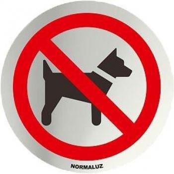 Normaluz RD797024 - Señal Adhesiva Redonda Perros no Acero inoxidable Adhesivo 0,8 mm 7 cm