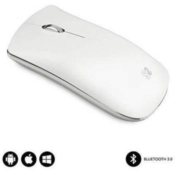 Ratón Bluetooth Subblim Elegant White, 1600 DPI, 3 Botones, Batería 400mAh, Ambidiestro