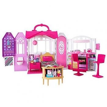 Barbie - Glam Casa de vacaciones portátil, Multicolor, Miscelanea