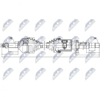 Árbol de transmisión NTY NPW-FR-076 con características de alta resistencia y durabilidad