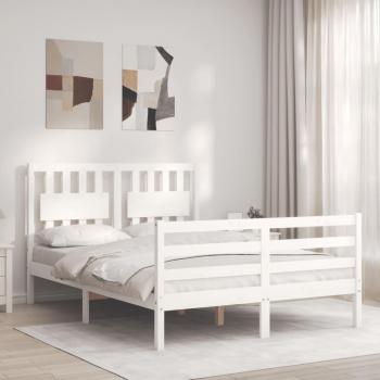Cabecero de cama blanco 120x200 cm con estructura de madera maciza