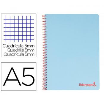 Cuaderno Espiral Liderpapel A5 Micro Wonder Tapa Plástico 120h 90g Cuadro 5mm