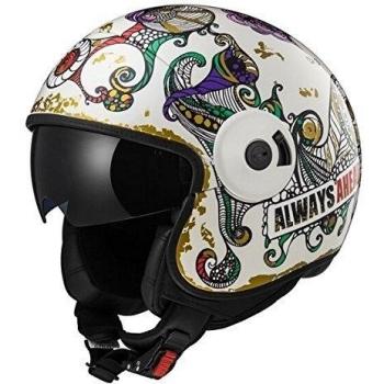 LS2 Casco Moto of597 Cabrio Flaunt, blanco, XXL