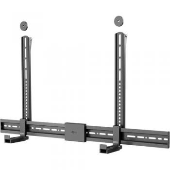 Soporte de barra de sonido universal para TV, negro, montaje en pared, ajustable en altura, compatible con VESA