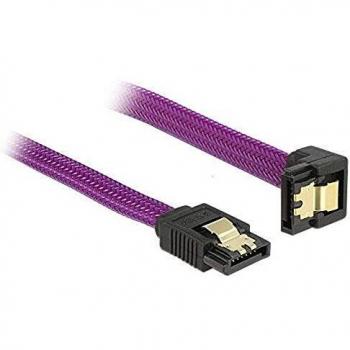 Cable SATA III 6Gb/s 30cm Premium Violeta con Conectores Metálicos