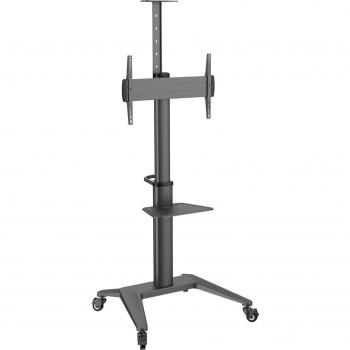 Carro de TV PureMounts PDS-0002C - Soporte móvil de movimiento completo para pantallas de 37'' a 80'', capacidad hasta 70 kg, color negro