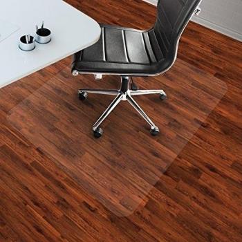 ETM® Protector de suelo para suelo duro, extra transparente y tamaños de maletero, ruedas óptimo deslizamiento para silla con y sin labios a elegir), vinilo, transparente, 90 x 120 cm