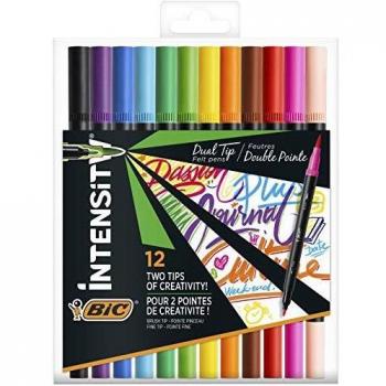 Blister 12 unidades bic intensity dual 989695 rotulador en el otro COLORES VIVOS Y LUMINOSOS