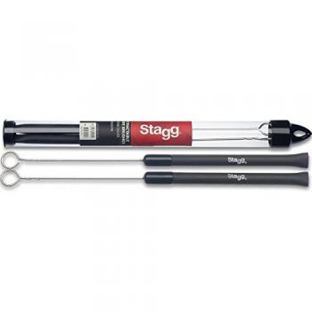 Stagg Telescopic Drum Brushes with Rubber Handles - Versatile Wire and Rubber Brush Set